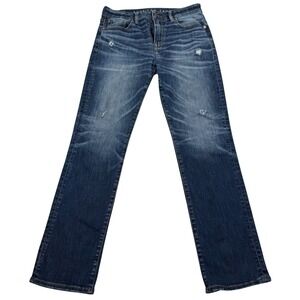American Eagle Original Bootcut Jeans Mens 32x34 Blue Good Distressed Airflex+